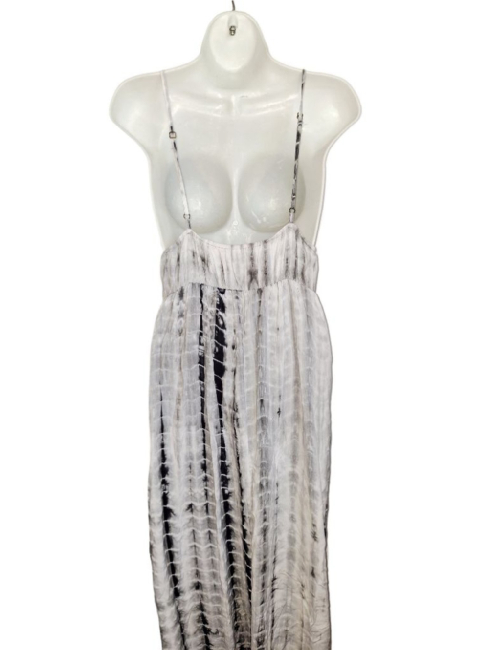 Xhilaration Black & White Tie-Dye Crochet Maxi Dress XL boho hippie festival - Picture 2 of 4